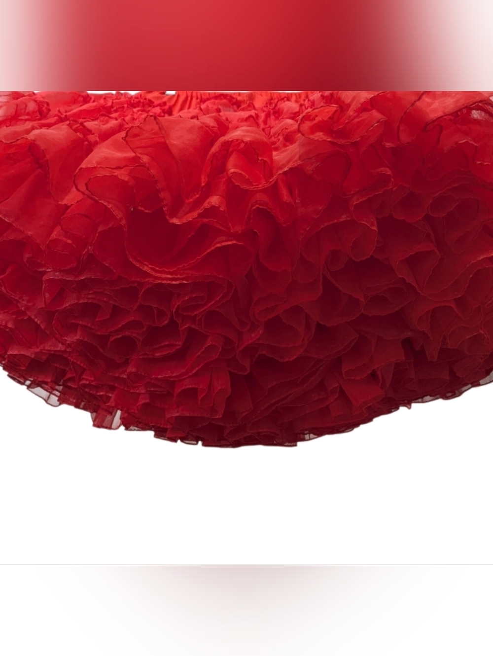 Vtg 50s Fashion Magic Red Crinoline Petticoat Skirt Layered Tulle MCM Sm/Md - Picture 4 of 12